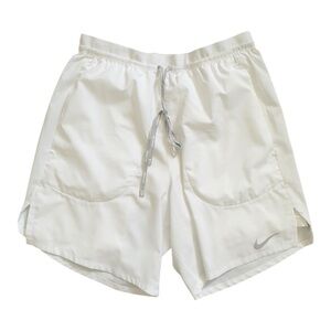 Nike Athletic Shorts White and Gray Lightweight Design